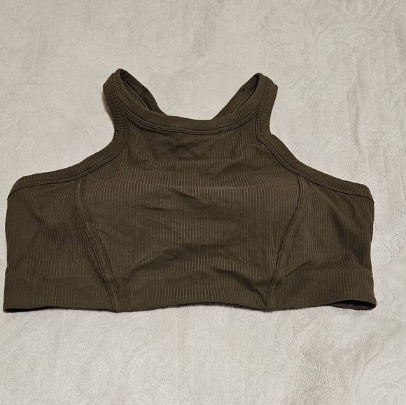 Lululemon Ribbed Nulu High-Neck Yoga Bra Light Support B/C Cup Sz 14 - Picture 8 of 10